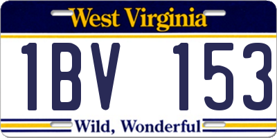 WV license plate 1BV153