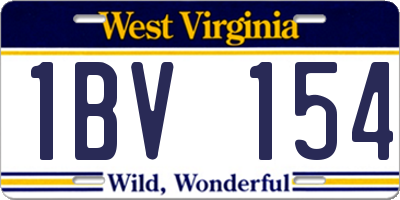 WV license plate 1BV154