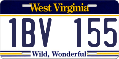WV license plate 1BV155