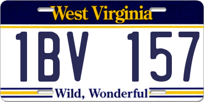WV license plate 1BV157