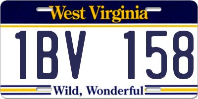 WV license plate 1BV158