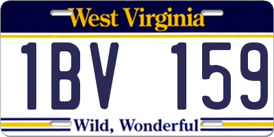 WV license plate 1BV159