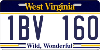 WV license plate 1BV160