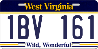 WV license plate 1BV161