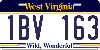 WV license plate 1BV163