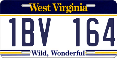 WV license plate 1BV164