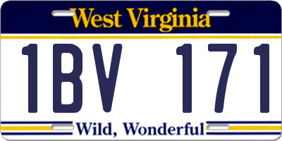 WV license plate 1BV171