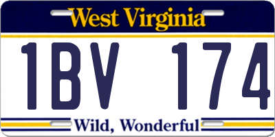 WV license plate 1BV174