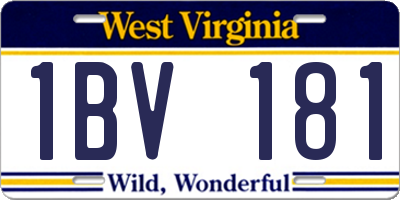 WV license plate 1BV181