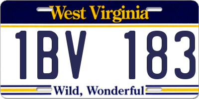 WV license plate 1BV183