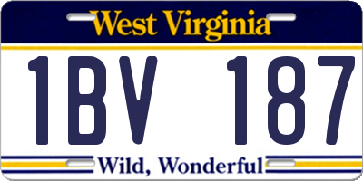 WV license plate 1BV187