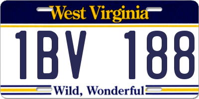 WV license plate 1BV188