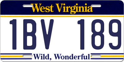 WV license plate 1BV189