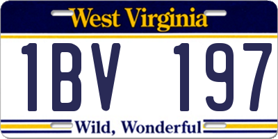WV license plate 1BV197