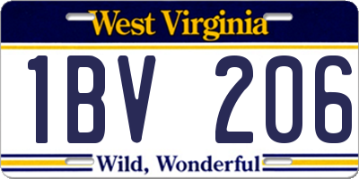 WV license plate 1BV206