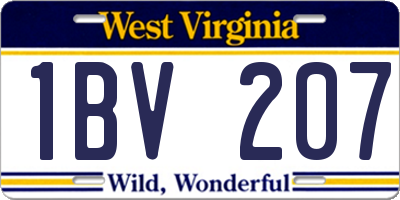 WV license plate 1BV207