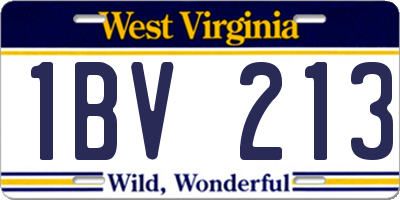 WV license plate 1BV213