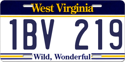 WV license plate 1BV219