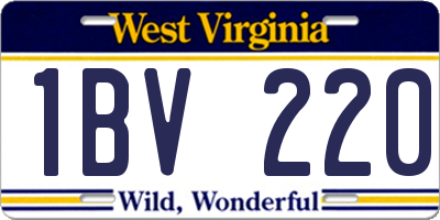 WV license plate 1BV220