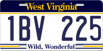 WV license plate 1BV225