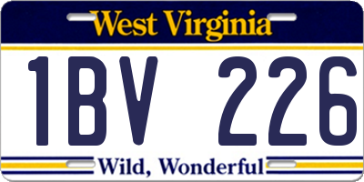 WV license plate 1BV226