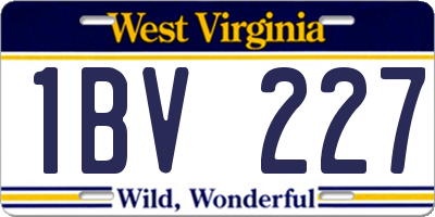 WV license plate 1BV227