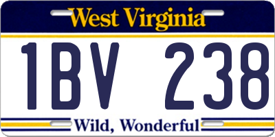 WV license plate 1BV238