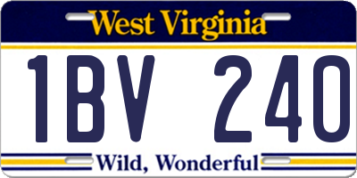 WV license plate 1BV240