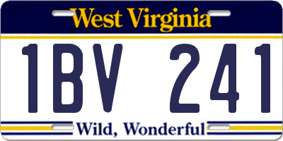 WV license plate 1BV241