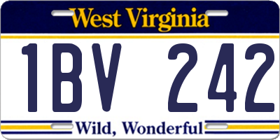 WV license plate 1BV242