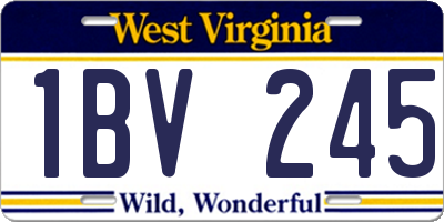WV license plate 1BV245