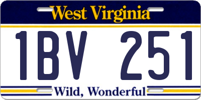 WV license plate 1BV251