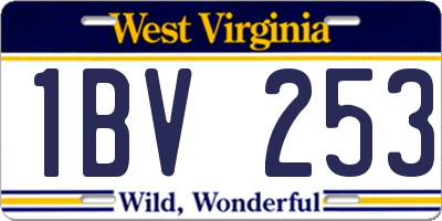 WV license plate 1BV253