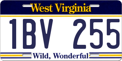 WV license plate 1BV255