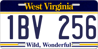 WV license plate 1BV256