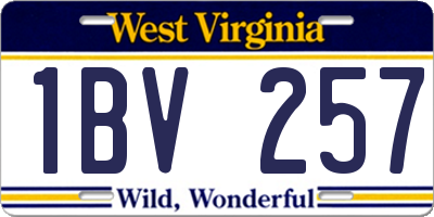 WV license plate 1BV257