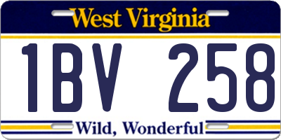WV license plate 1BV258