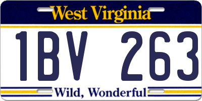 WV license plate 1BV263