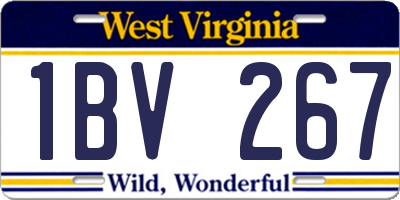WV license plate 1BV267