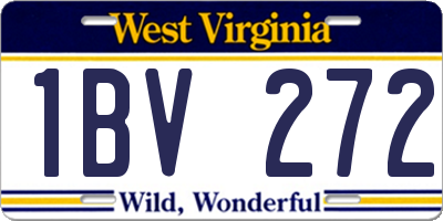 WV license plate 1BV272