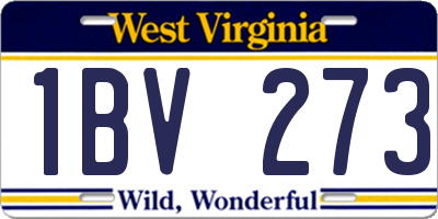 WV license plate 1BV273