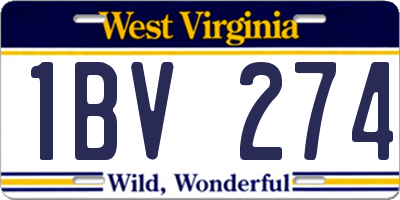 WV license plate 1BV274