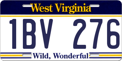 WV license plate 1BV276