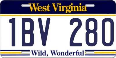 WV license plate 1BV280