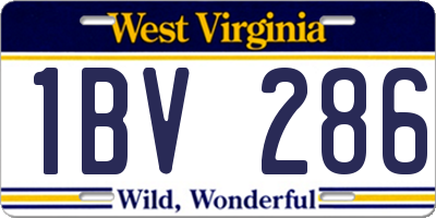 WV license plate 1BV286