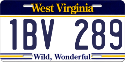 WV license plate 1BV289