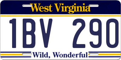 WV license plate 1BV290