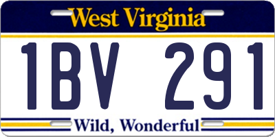 WV license plate 1BV291