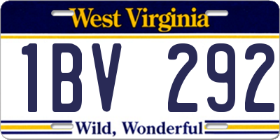 WV license plate 1BV292