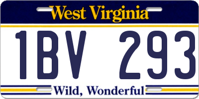 WV license plate 1BV293